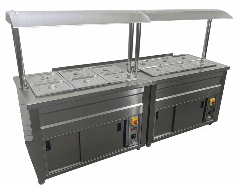 BAIN-MARIE WITH SNEEZE  GUARD