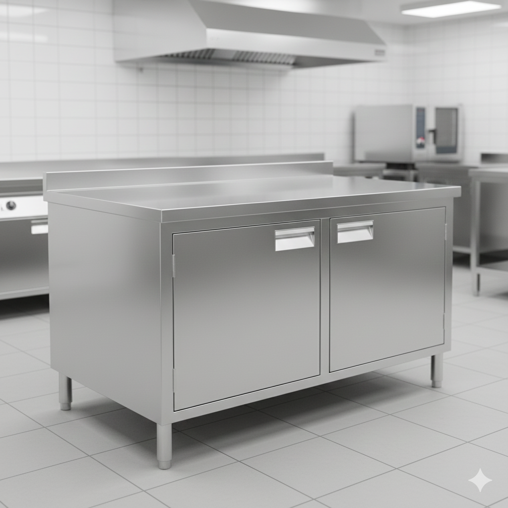 WORK TABLE WITH CABINETS